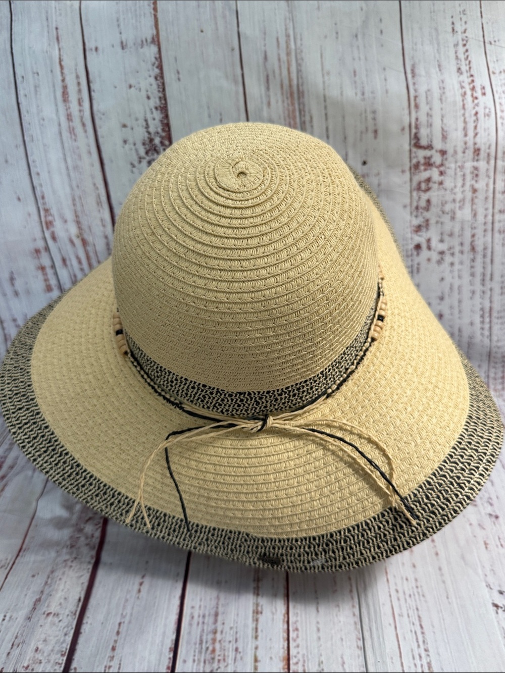 Solfish Natural Straw Wide Brim Sun Hat - Picture 13 of 15